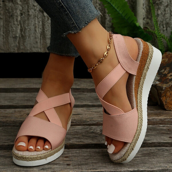 Wedge Sandals for Women Cross-strap Platform Gladiator Hemp Heel Shoes Wedge Sandals for Women Cross-strap Platform Gladiator Hemp Heel Shoes