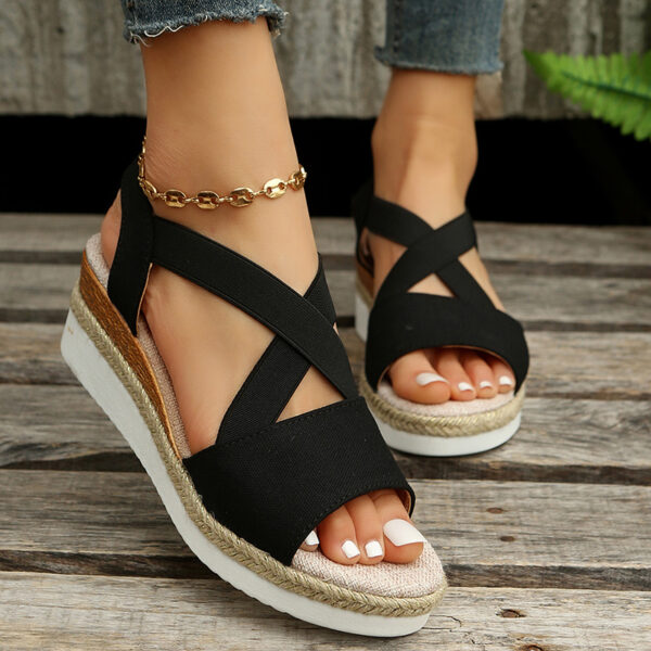 Wedge Sandals for Women Cross-strap Platform Gladiator Hemp Heel Shoes Wedge Sandals for Women Cross-strap Platform Gladiator Hemp Heel Shoes