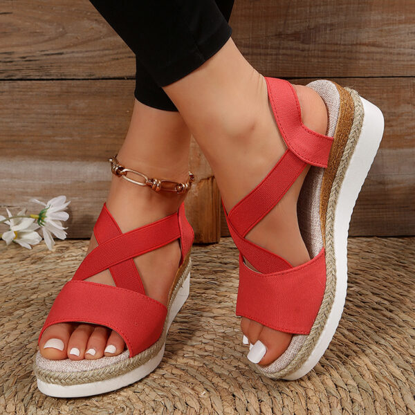 Wedge Sandals for Women Cross-strap Platform Gladiator Hemp Heel Shoes Wedge Sandals for Women Cross-strap Platform Gladiator Hemp Heel Shoes