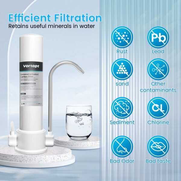 White Countertop Carbon Rod Purifier Household Kitchen Faucet Tap Water