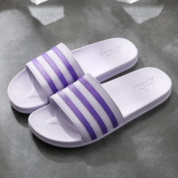 White Stripes Slippers for Women and Men Bathroom Home Shoes