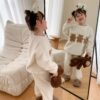 White Winter Girls Flannel Pajamas Suit White Winter Girls Flannel Pajamas Suit