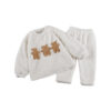 White Winter Girls Flannel Pajamas Suit White Winter Girls Flannel Pajamas Suit