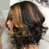 Wigs Mid-point Black and Brown Short Curly Hair Wigs Mid-point Black and Brown Short Curly Hair