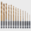 Wind Batch Hex Shank Twist Drill Bit Titanium Plated 6.35 Handle 10PC Wind Batch Hex Shank Twist Drill Bit Titanium Plated 6.35 Handle 10PC