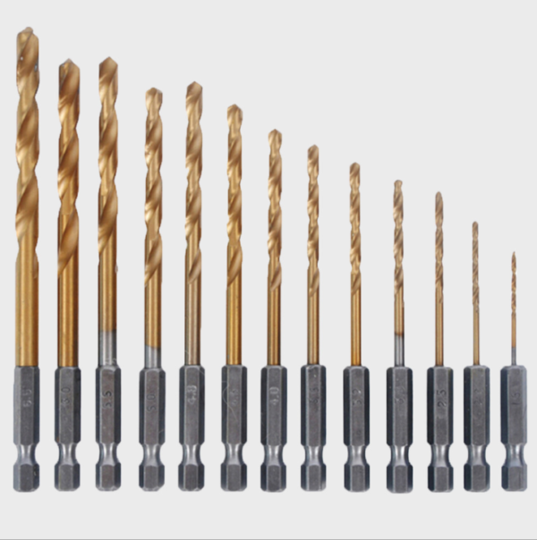 Wind Batch Hex Shank Twist Drill Bit Titanium Plated 6.35 Handle 10PC Wind Batch Hex Shank Twist Drill Bit Titanium Plated 6.35 Handle 10PC