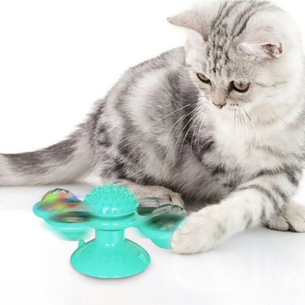 Windmill Cat Toys Cute Rotating Interactive Toy - Indoor with Suction Windmill Cat Toys Cute Rotating Interactive Toy - Indoor with Suction