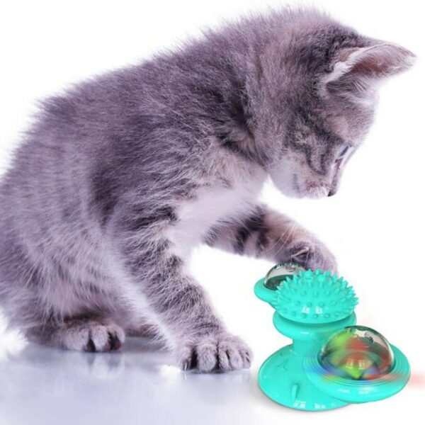 Windmill Cat Toys Cute Rotating Interactive Toy - Indoor with Suction