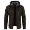 Winter Coat Zipper Closure Solid Color Long Sleeves Drawstring with Hat Winter Coat Zipper Closure Solid Color Long Sleeves Drawstring with Hat