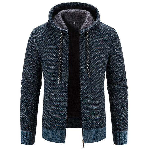 Winter Coat Zipper Closure Solid Color Long Sleeves Drawstring with Hat