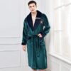 Winter Flannel Lovers Robe Gown Elegant Solid Casual Sleepwe Winter Flannel Lovers Robe Gown Elegant Solid Casual Sleepwe