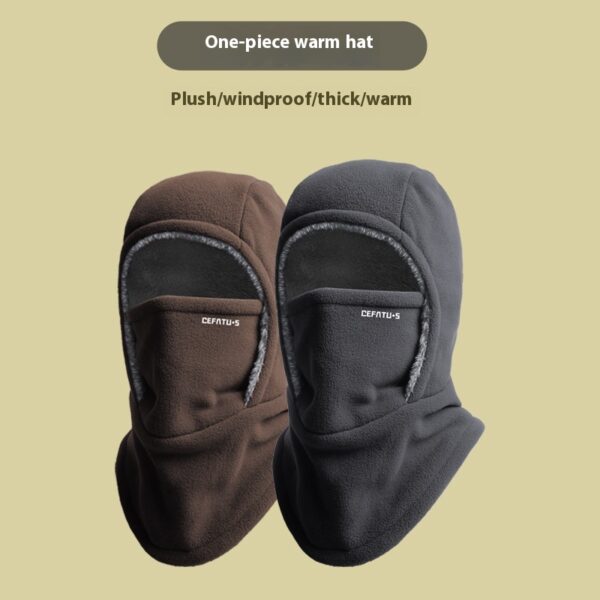 Winter Fleece Hooded Scarf Windproof Cold-proof Warm Face Mask Outdoor