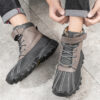 Winter Fleece Lace-up Snow Boots for Men Women Waterproof and Anti-slip Winter Fleece Lace-up Snow Boots for Men Women Waterproof and Anti-slip