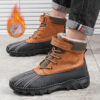 Winter Fleece Lace-up Snow Boots for Men Women Waterproof and Anti-slip Winter Fleece Lace-up Snow Boots for Men Women Waterproof and Anti-slip