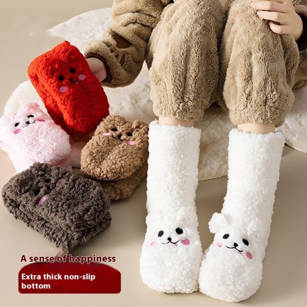Winter Floor Socks Velvet Thicken Warm Coral Cute Japanese-style Home Winter Floor Socks Velvet Thicken Warm Coral Cute Japanese-style Home
