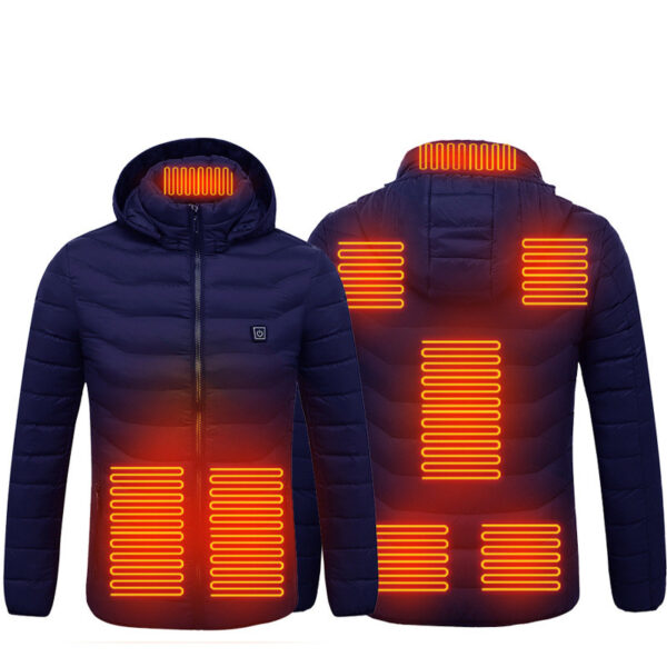 Winter Heated Jacket USB Electric Cotton Coat Zip-up Heater Thermal