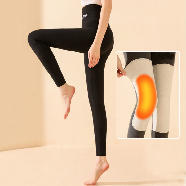 Winter High Waist Knee-pad Leggings Fashion Warm Double-sided Frosted Winter High Waist Knee-pad Leggings Fashion Warm Double-sided Frosted