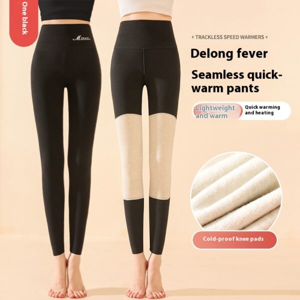 Winter High Waist Knee-pad Leggings Fashion Warm Double-sided Frosted Winter High Waist Knee-pad Leggings Fashion Warm Double-sided Frosted