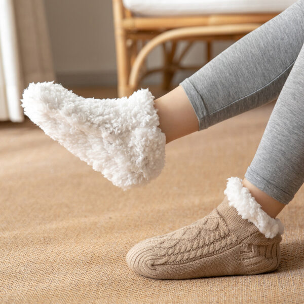 Winter Knitted Plush Floor Socks Home Warm Non-slip Carpet Women