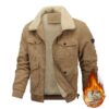 Winter Lapel Fleece Jacket with Pockets Warm Thicken Cotton Coat