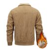 Winter Lapel Fleece Jacket with Pockets Warm Thicken Cotton Coat