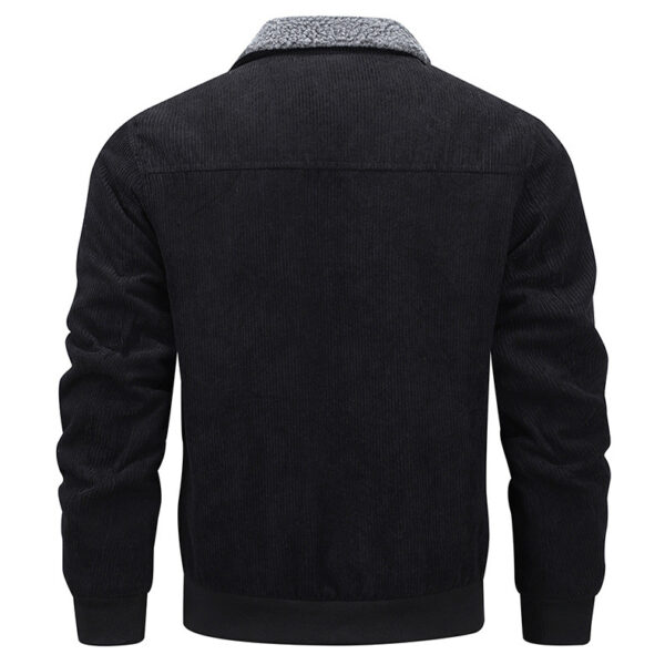 Winter Lapel Fleece Jacket with Pockets Warm Thicken Cotton Coat