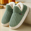 Winter Plush Home Shoes Fashion Solid Color Stripes Floor Bedroom