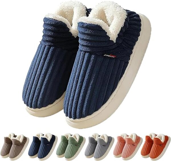 Winter Plush Home Shoes Fashion Solid Color Stripes Floor Bedroom