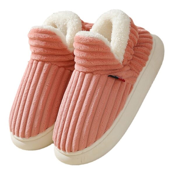 Winter Plush Home Shoes Fashion Solid Color Stripes Floor Bedroom