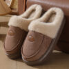 Winter Plush Slippers for Men Casual All-match Warm Suede House Shoes