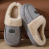 Winter Plush Slippers for Men Casual All-match Warm Suede House Shoes