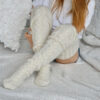 Winter Socks Over the Knee Lengthened Long Tube Knitted Pile