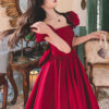 Winter Wine Red Engagement Daily French Princess on the Run Satin Dress Winter Wine Red Engagement Daily French Princess on the Run Satin Dress