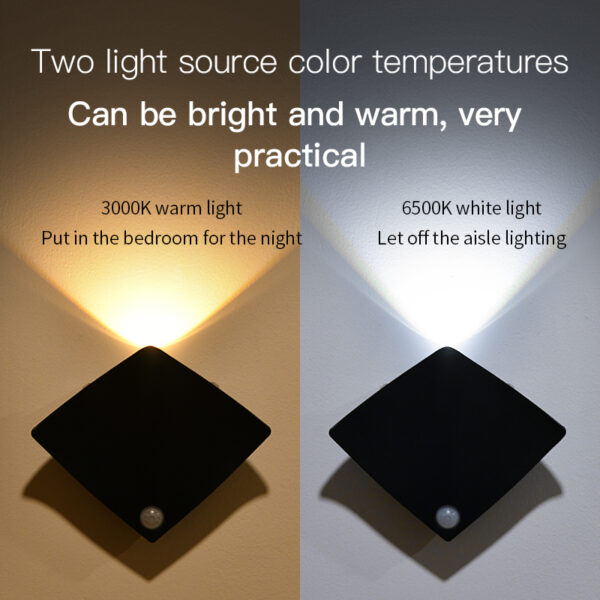 Wireless USB Rechargeable Decor Wall Lamp Human Body Sensing Home Night