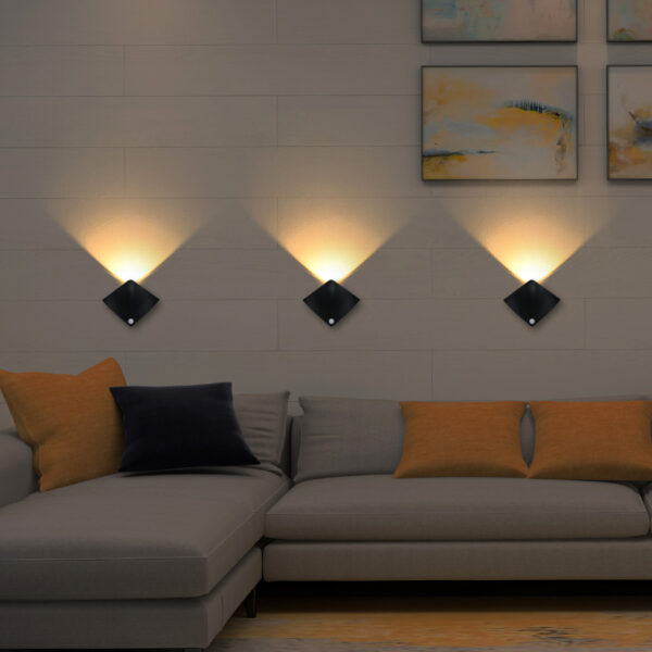 Wireless USB Rechargeable Decor Wall Lamp Human Body Sensing Home Night