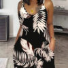 Women Casual All-over Floral Print Sleeveless Jumpsuit Women Casual All-over Floral Print Sleeveless Jumpsuit