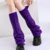 Women Girls Neon Halloween Print Knit Flared Leg Warmers Slouch Socks