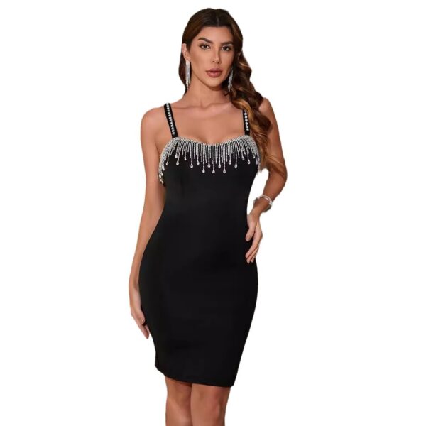 Women Sexy Dress Ladies Party Night Birthday Fringe Slit Sleeveless