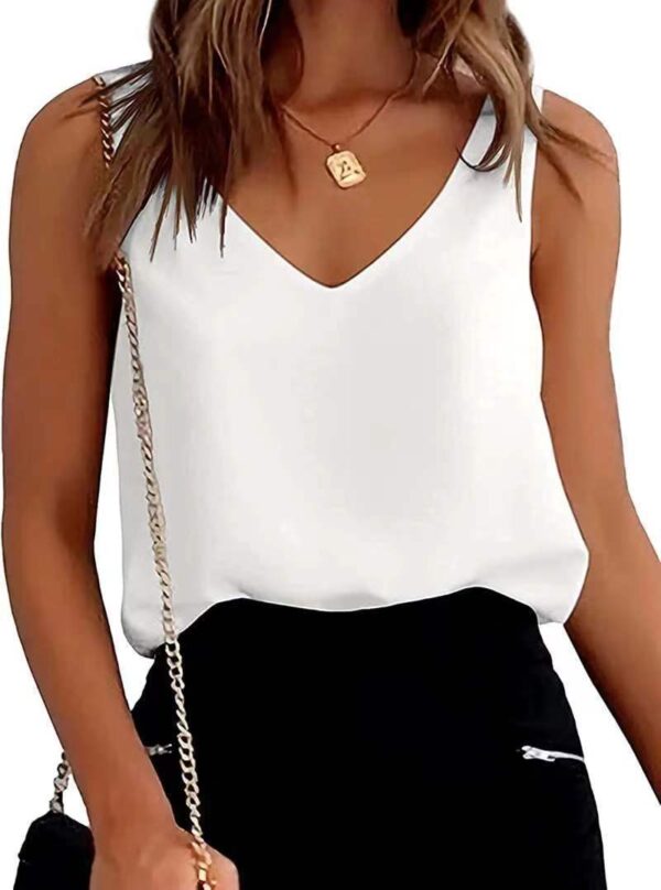 Women Tank Top Summer Casual V Neck Camisole Blouses Loose Sleeveless Women Tank Top Summer Casual V Neck Camisole Blouses Loose Sleeveless