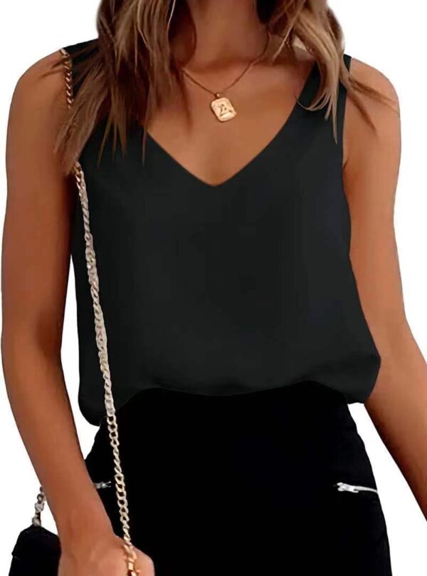 Women Tank Top Summer Casual V Neck Camisole Blouses Loose Sleeveless