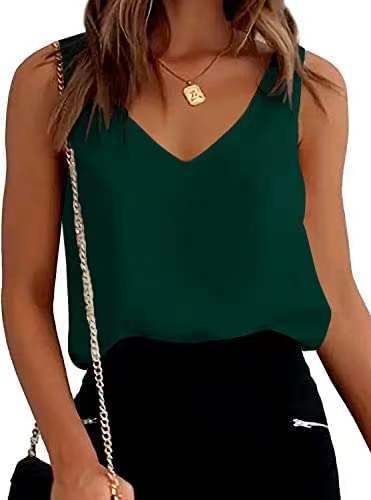 Women Tank Top Summer Casual V Neck Camisole Blouses Loose Sleeveless Women Tank Top Summer Casual V Neck Camisole Blouses Loose Sleeveless