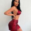 Women's 3 Piece Bathing Suits Halter Snake Pattern Bikini Set Women's 3 Piece Bathing Suits Halter Snake Pattern Bikini Set