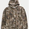 Women's Camouflage Hoodie Maple Leaf Print Oversized Sports