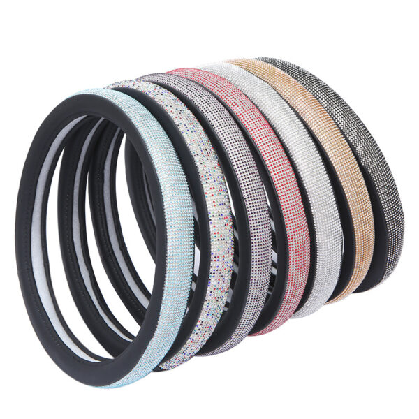 Womens Car Steering Wheel Cover Summer Rhinestone Car