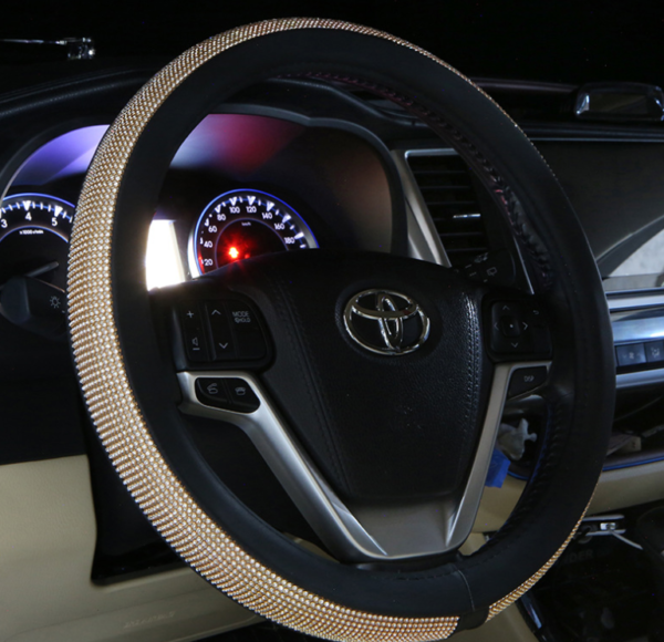 Womens Car Steering Wheel Cover Summer Rhinestone Car
