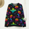 Women's Halloween Pumpkin Print Long Sleeve Loose Sweatshirt