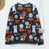 Women's Halloween Pumpkin Print Long Sleeve Loose Sweatshirt