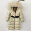 Women's Long Cinched Hoodie Real Fox Collar Fur Down Jacket Coat Women's Long Cinched Hoodie Real Fox Collar Fur Down Jacket Coat