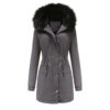 Women's Plush Hooded Parkas Winter Warm Thick Zip-up Jackets Casual