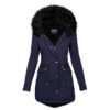 Women's Plush Hooded Parkas Winter Warm Thick Zip-up Jackets Casual